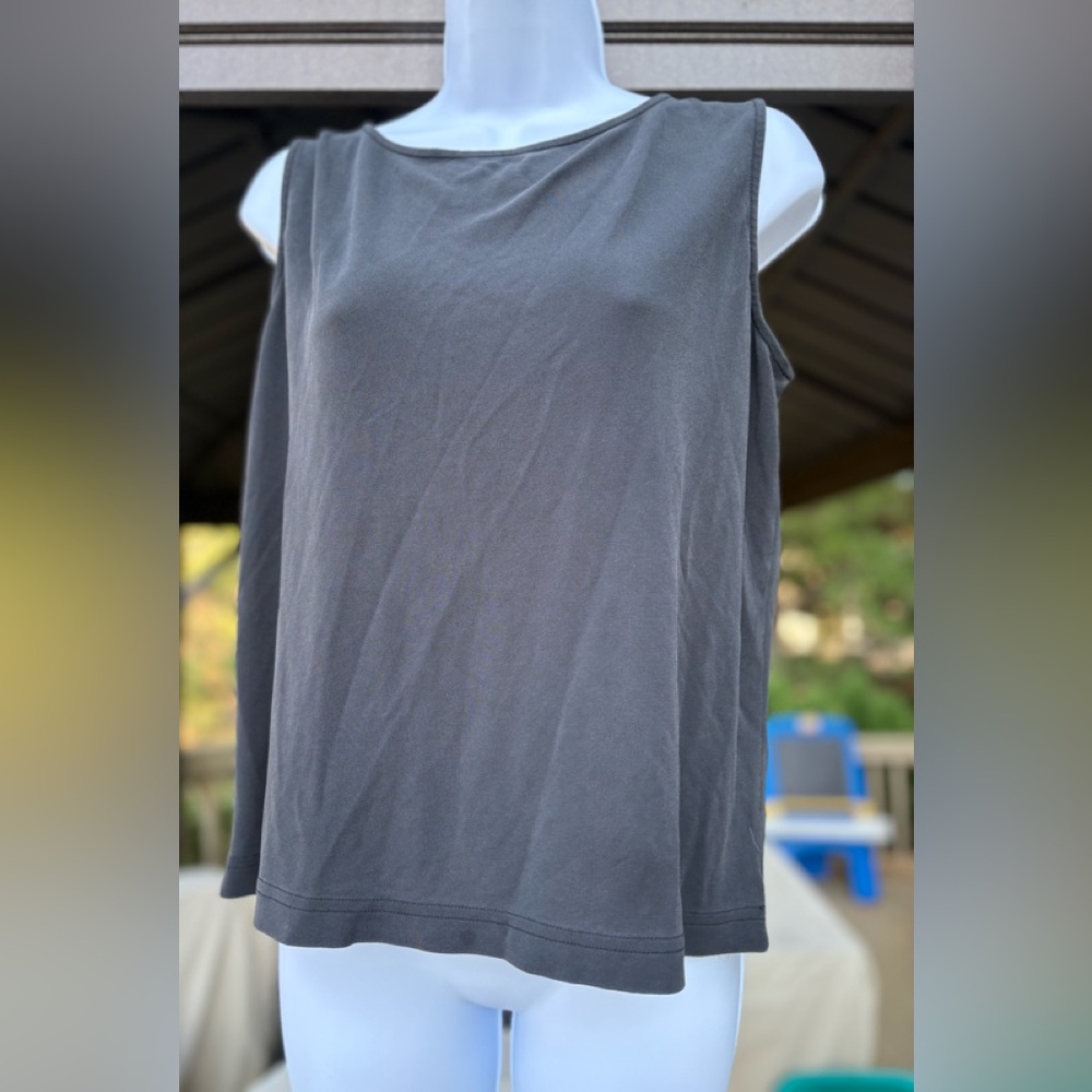 DONCASTER Dark Gray SILK Sleeveless Women's Top, Size: L 14 (see measurements)